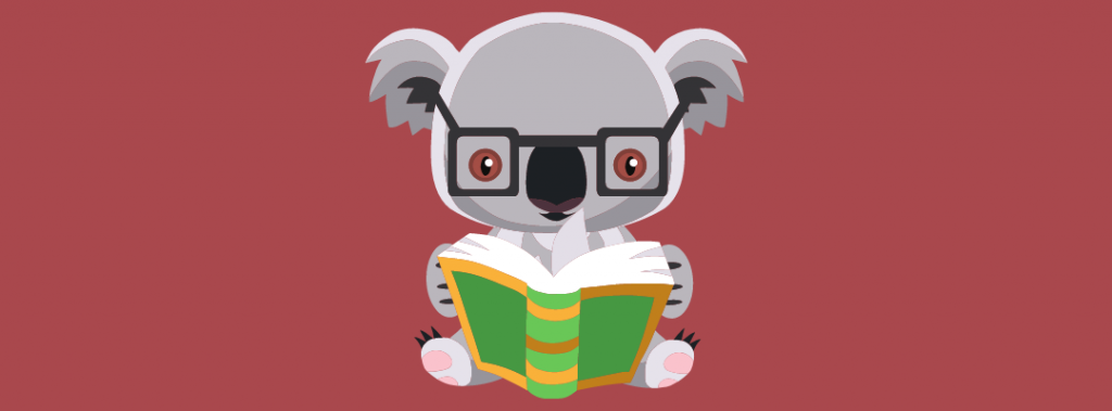 koala reading book