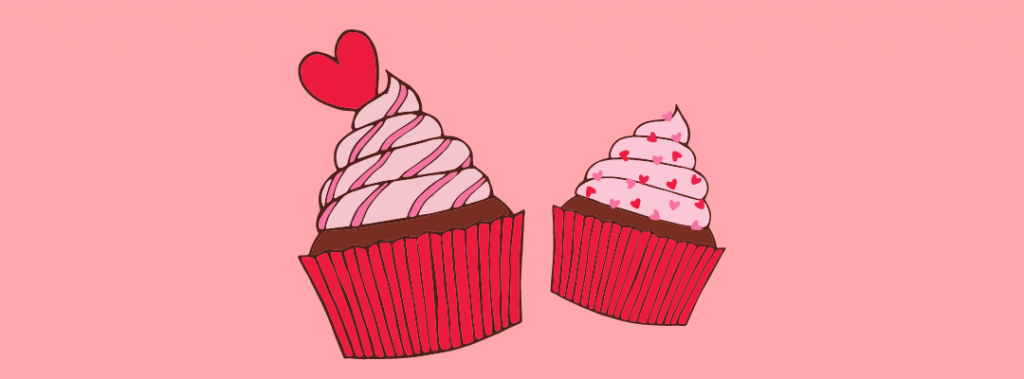 valentine-themed cupcakes