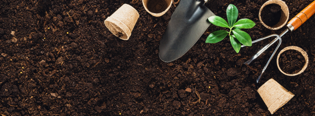 soil and gardening tools
