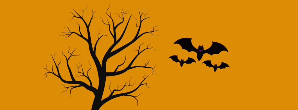 spooky tree and bats