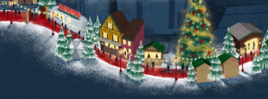 holiday-themed garden trail