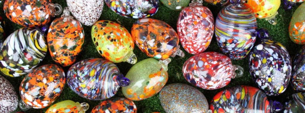 colourful glassblown items