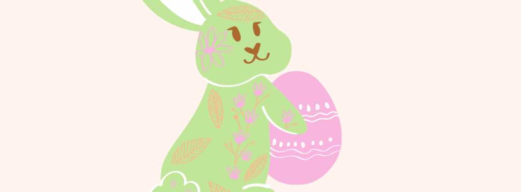 bunny holding easter egg