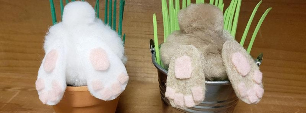 felt bunnies in pots craft